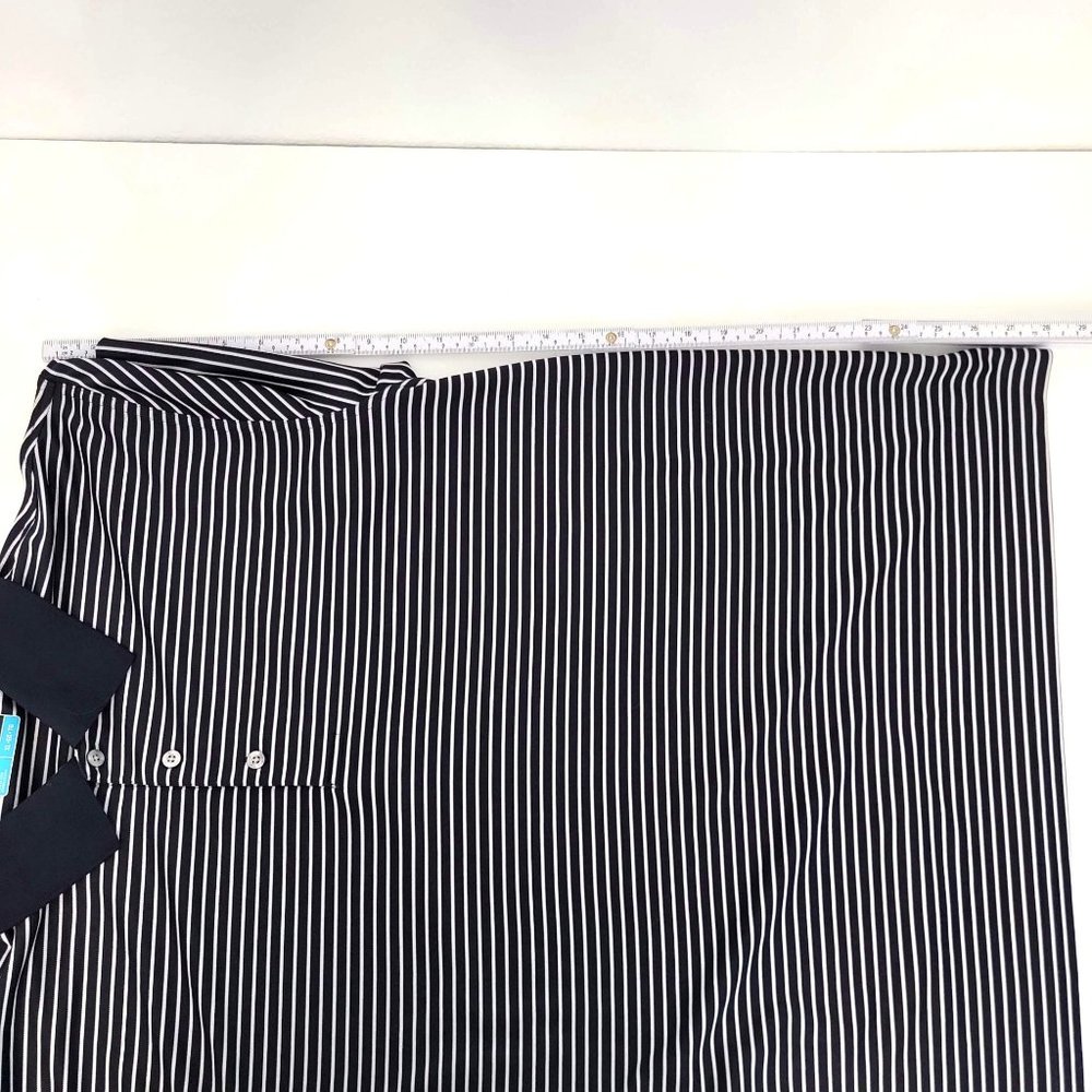 PGA Tour Midnight Blue & White Striped Short Sleeve Polo Shirt Size XL - Picture 7 of 9